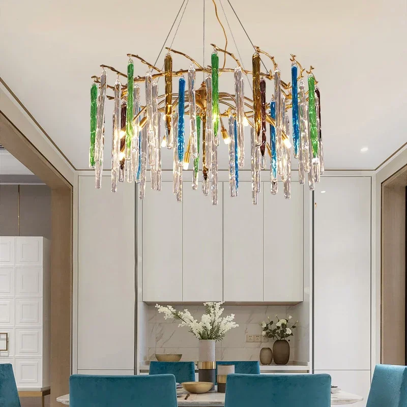 Interior Design Luxury Living Room - Nordic luxo colorido lâmpadas de teto