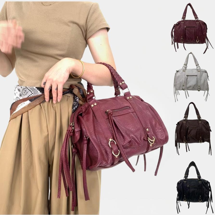 Interior Design Vintage Style - Bolsa feminina retrô estilo motociclista, bolsa