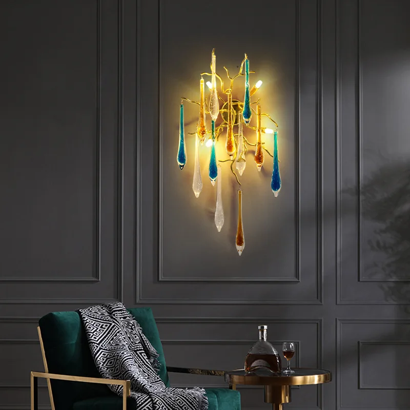 Interior Design Luxury Living Room - Nordic luxo colorido lâmpadas de teto