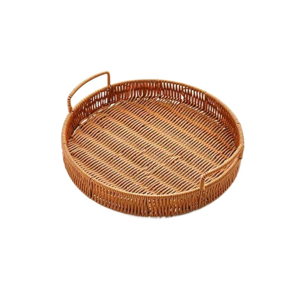 Rattan Tray Handle - Cesta de Armazenamento Grande de Plástico