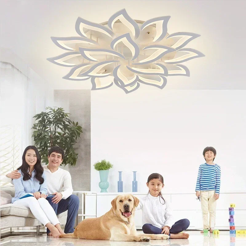 Lustre de pétala LED para sala - Interior Design Luxury Living Room avaliação e preço