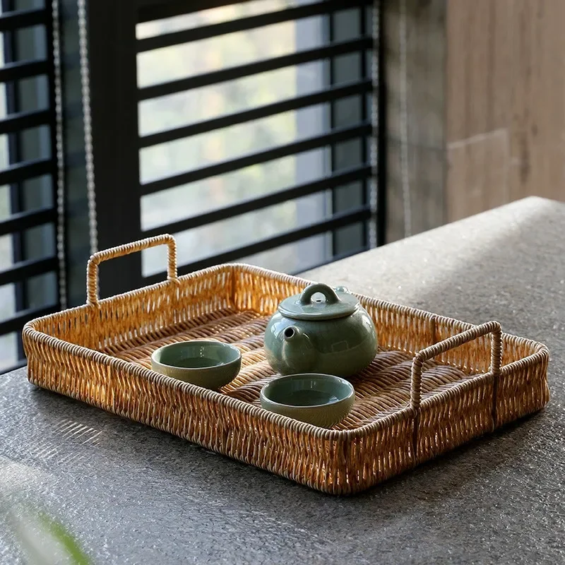 Bandeja de armazenamento de pl - Rattan Tray Handle avaliação e preço