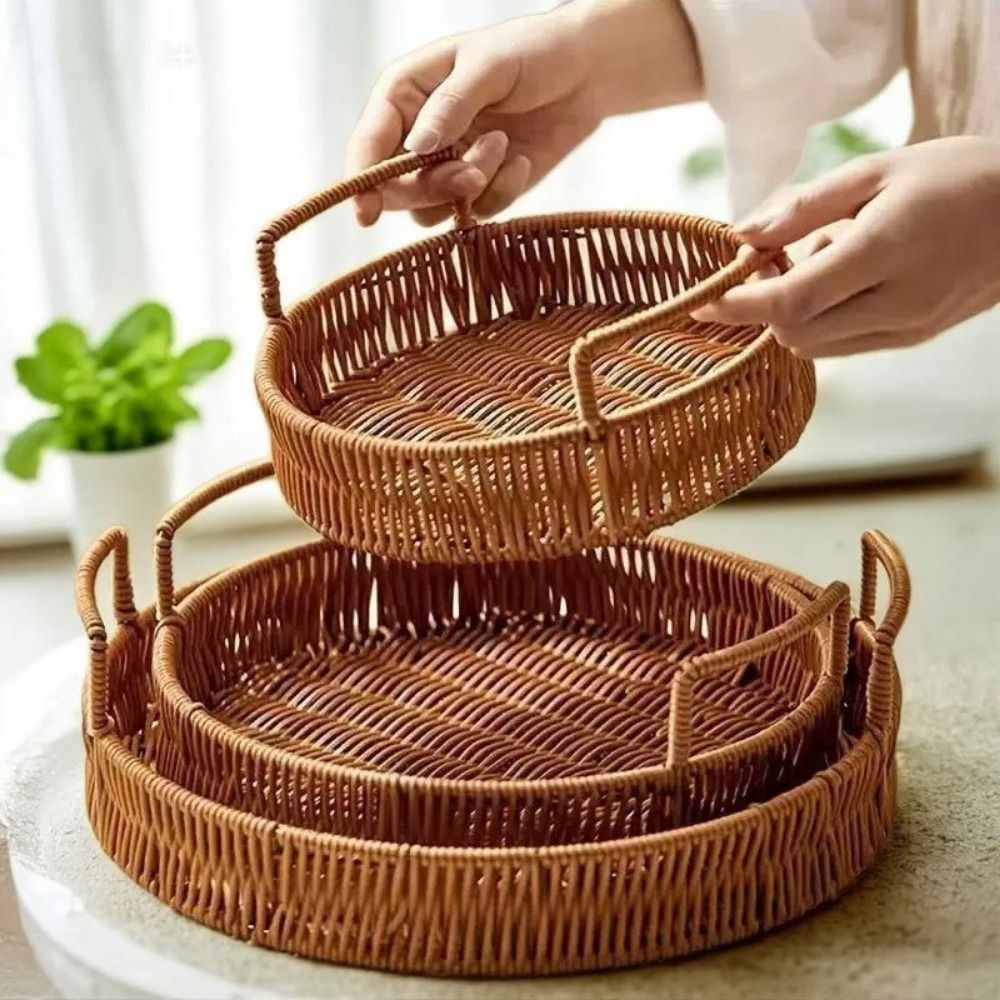 Cesta de Armazenamento Grande  - Rattan Tray Handle avaliação e preço