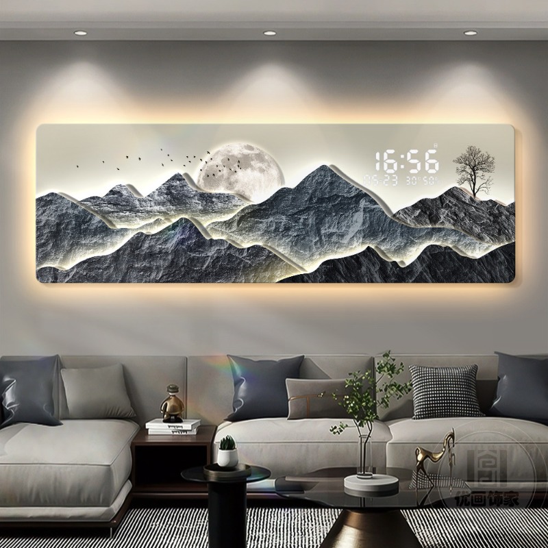 Relógio de Parede Digital de L - Interior Design Luxury Living Room avaliação e preço