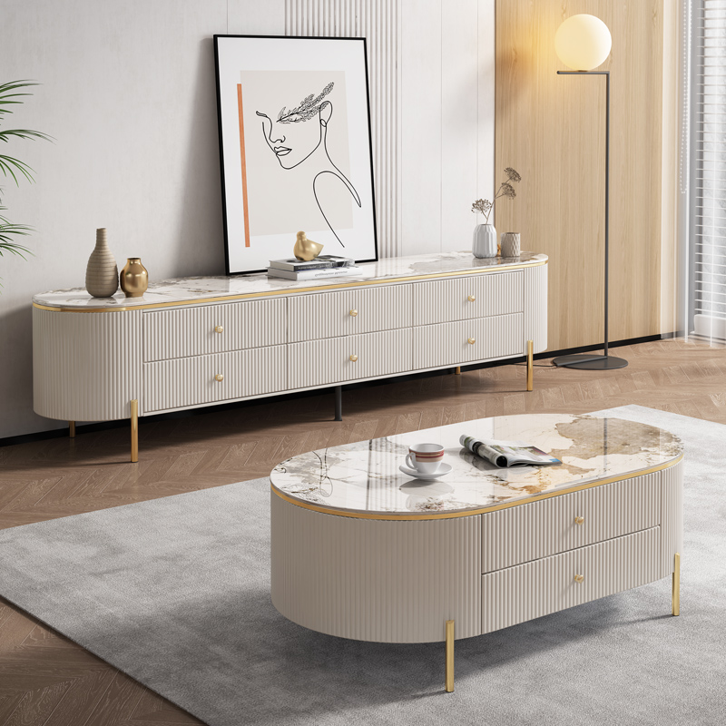 Conjunto de Mesa de Centro e R - Interior Design Luxury Living Room avaliação e preço
